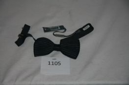 RAKE - knitted silk bow tie colour black/grey retail £95
