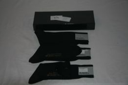RAKE - 5 pairs of socks colour black size M retail Â£22 per pair