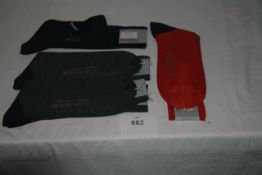 RAKE - 5 pairs of socks 3 grey,1 black,1 russet size L