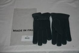 RAKE - leather gloves colour grey size S retail Â£175