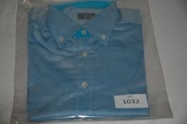 RAKE - shirt colour blue size 15 1/2 very tiny little mark on this shirt will wash out