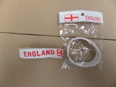 2,400 x Twin packs of england wristbands. New and Sealed. RRP Â£2,400