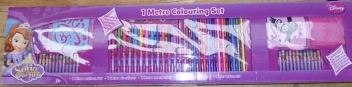 24 x Sofia the first 55 piece 1 Meter Colouring Sets, quality set. Ideal Christmas stocking