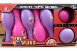 24 x 10 Pin bowling sets. Each set includes 10 x bowling pins and 2 bowls. Great fun for all ages.