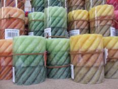 x100 - Pillar Scented Candles - Various Colours/Scents AR5397-2 - 3 Shades Colour with spiral
