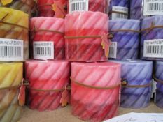 x100 - Pillar Scented Candles - Various Colours/Scents AR5397-1 - 3 Shades Colour with spiral