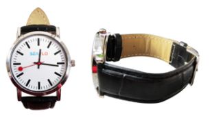 Mens White Dial Watch - Brand New (30pcs)  Mens watch with a white dial on a black wrist strap.