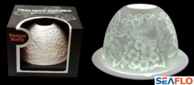 x50 - BRAND NEW Beautifully Designed White Porcelain Candle Holders. Illuminates a Butterfly and