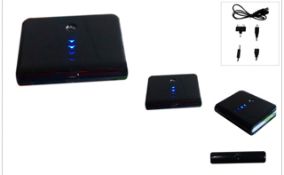 PORTABLE 8800 mAh EXTERNAL POWER BANK USB sockets (10pcs) - Brand New Colour: Black  This compact