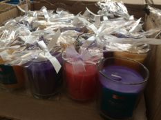 x100 - Scented Candles in Glass Holder - Various Colours/Scents - AR5386 - 62mm x 72mm High BRAND