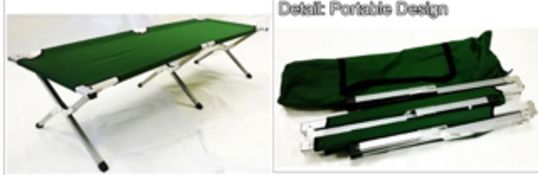 Lightweight Aluminium Folding Camping Bed (8pcs) - Brand New Colour: Green  This is a must have item