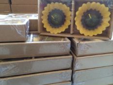 x100 - Sunflower Candles 2 Set - Sunflower Design/Colour - AR5864 - 78mm x 28mm High BRAND NEW