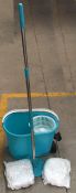 x12 - Magic Mops - BRAND NEW Colour: Turqoise Magic Mop - Comes with 2 mop Heads, 1 Mop and Spin Mop