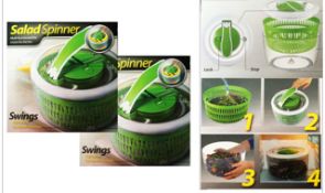 Salad Spinner ONE TOUCH Lettuce Vegetable Strainer Drainer (7pcs) - Brand New  Top of the range