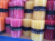 x100 - Grooved Scented Candle - Various Colours/Scents - Each Candle Single Coloured - AR5414-2 -