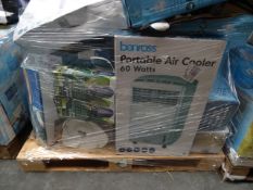 1 x Pallet approx 4 foot high to contain: portable air coolers, 29 inch tower fans, insect