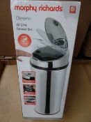 3 x Morphy Richards Sensor bins. 42 Liter. Silver. Unchecked/Untested boxed customer returns. Approx