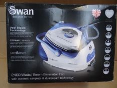 1 x Swan - 2400W Steam Generator Iron With ceramic soleplate and dual steam technology. Unchecked/