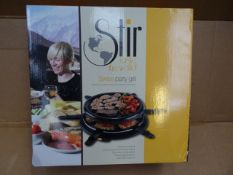 1 x Stir 'Taste of the world' Swiss party grill. Unchecked/Untested Boxed customer return.