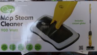 1 x Pallet to contain 12 Quest 900W Steam Mop Cleaners. BOXED. High Quality. Unchecked/Untested