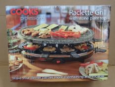 1 x Cooks Professional Raclette Grill with Stone Plate Top. 'Make your dinner partys more