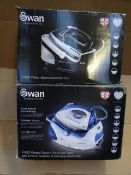 2 x Swan 2400w Steam generating irons. High retail value. Unchecked/Untested boxed customer