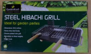 7 x Garden Kraft Steel Hibachi Grills. Ideal for garden partys. Brand new and boxed. RRP £140!