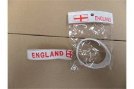 2,400 x Packs of england wristbands. New and Sealed. RRP £2,400 'Buy now and make thousands'