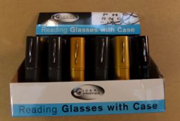 30 x Ideal Frames reading glasses with case in various strenghts. Brand new and packaged. High
