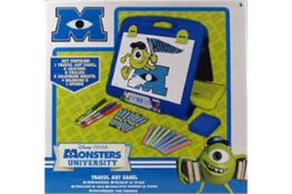 12 x Monsters university Travel Art Easel. Each set contains. 1 Travel art easel, 8 crayons, 8