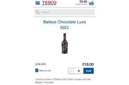 18 x 500ML bottles of BAILEYS Chocolate luxe bottles, AS SEEN ON TV luxurious baileys irish cream