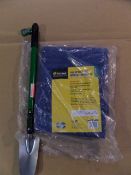 6 x items to include 5 x Garden Kraft telescopic hand trowel and 1 x Tool tech woven tarpolen.