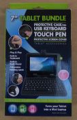 12 x 7 Inch tablet bundle kits. Protective case inc usb keyboard, touch pen and protective screen