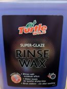 40 x 5 litre tubs - Turtle Wax Super-Glaze Rinse wax. Shines with minimum effort. Water beads for