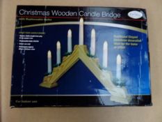 12 x Christmas Wooden candle bridges. Boxed. Unchecked/Untested. High retail value