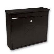 POST BOX BLACK LOCKABLE  362MMWX310MMHX112MMD
