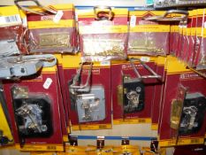 SOLECTION OF LOCKS AND HINDGES  QTY 21 LOCKS 40+ PAIRS OF HINDGES