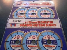PACK OF 6  115MM DIAMOND TIP CUTTING BLADES