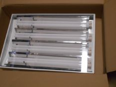 QTY 2   LOW ENERGY HIGH BAY FITTINGS C/W LAMPS  4 X 55W