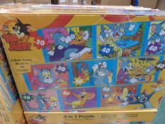 12 x BRAND NEW Tom and Jerry collection 9 In 1 Puzzles. 390 Pieces. Max 2.9m in size when built.