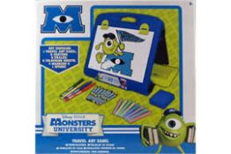 2 x Monsters university Travel Art Easel. Each set contains. 1 Travel art easel, 8 crayons, 8
