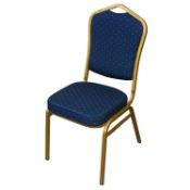 50 x Blue Steel Banqueting Chairs
Brand new & unused. Made with a blue upholstery with a speckle.