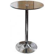 18 x Glass Topped Round Chrome Tables

Only used once at an exhibition. Goes well with the chrome