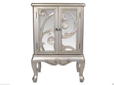 NEW Silver Mirrored Vine Cabinet with 2 Doors, Mirrored Top, Sides & Front Product code PLS044.
