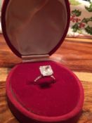 5.34ct diamond radiant solitaire ring set in white gold