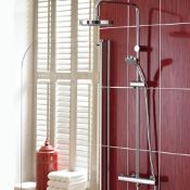 Bristan Carre Exposed fixed head bar shower with diverter and kit.