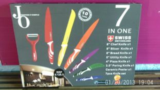 2 sets x Brand new 7 pcs knife set - super high quality - JO rrp £125 ( there are 2 sets in this lot