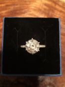 3.72ct round diamond solitaire ring set in white gold
