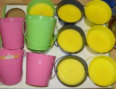 12 LARGE SCENTED BUCKET CANDLES RRP £9.99 EACH NO VAT CAN POST AT £12