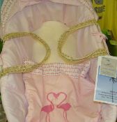 BRAND NEW PINK KINDER VALEY MOSES BASKET RRP CIRCA £79 NO VAT CAN POST AT £12